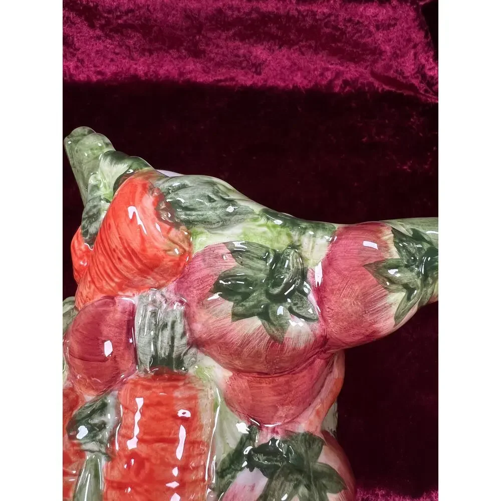 Vintage Ceramic Pitcher - Hand Painted 3D Vegetable Relief - World Bazaar Inc
